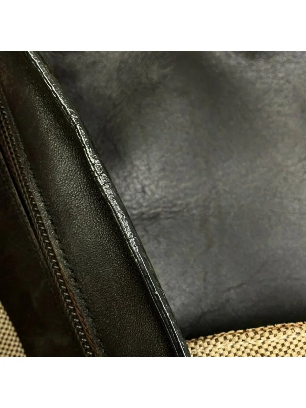 Prada Bag Beige Dark Brown Leather